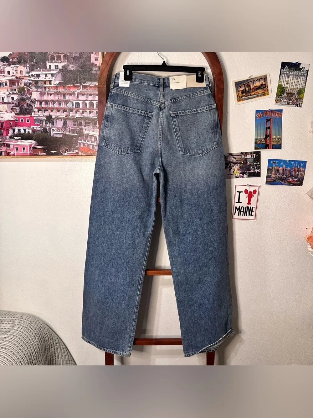 Citizens of Humanity Ayla Baggy Straight Tuxedo Stripe Jeans NEW - Picture 6 of 6